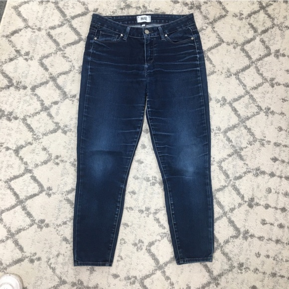 Paige Verdugo Crop Dark Blue Skinny Jeans size 29 - Picture 2 of 6